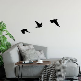 Wallity Birds - 477 Escultura de pared de metal negra